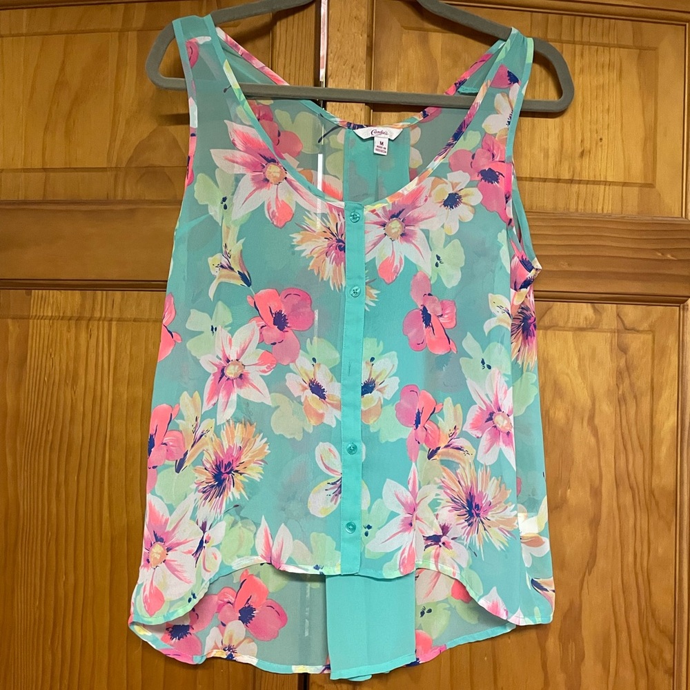 Juniors floral tank top